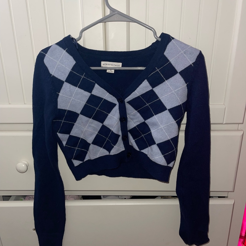 Aeropostale Cropped Button Up Sweater